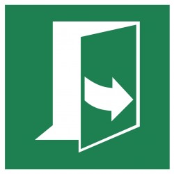 Panneau ISO 7010 E057 Ouverture de porte en tirant sur le côté gauche