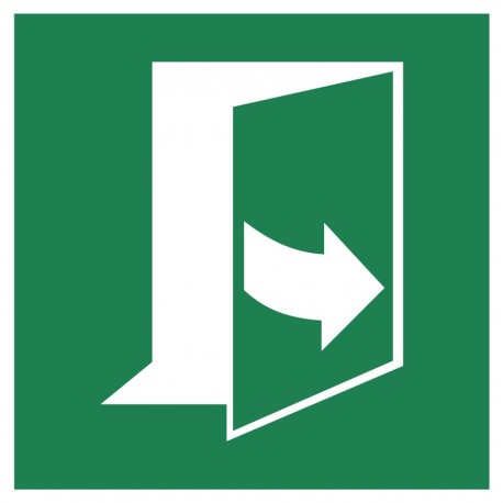 Panneau ISO 7010 E057 Ouverture de porte en tirant sur le côté gauche