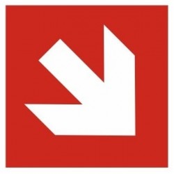 Panneau ISO 7010 F001 Flèche directionnelle incendie 90° gauche