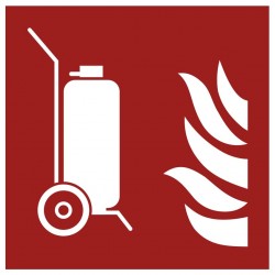 Panneau ISO 7010 F009 Pictogramme extincteur sur roues
