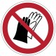 Panneau ISO 7010 P028 Port de gants interdit