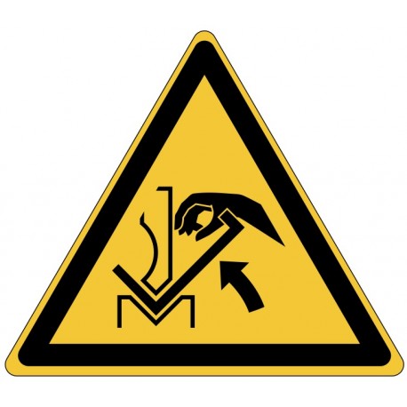 Panneau ISO 7010 W031 Danger Écrasement de la main entre une presse plieuse et le matériau