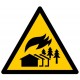Panneau ISO 7010 W073 Danger zone d'incendie de grande ampleur