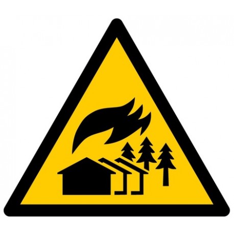 Panneau ISO 7010 W073 Danger zone d'incendie de grande ampleur