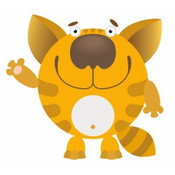 Sticker Chat moutarde