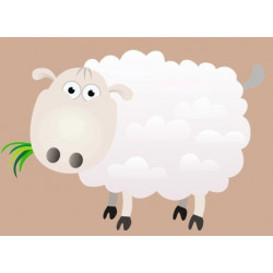 Sticker Mouton mange herbe