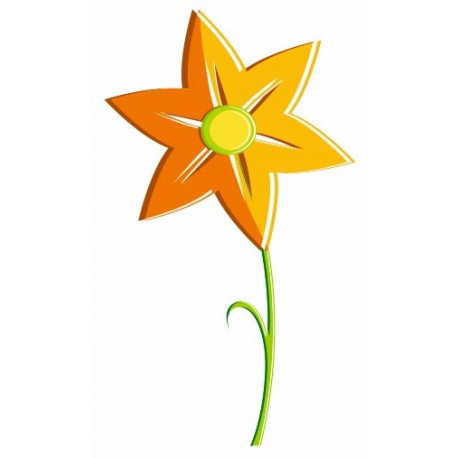 Sticker - Fleur orange REFH245
