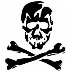 Autocollant Tête de mort os