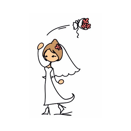 Sticker - Mariée bouquet fleurs (REFH655