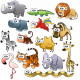 Autocollant mural Animaux jungle KIT COMPLET