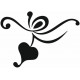 Sticker Ornement baroque avec coeur