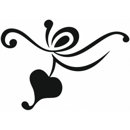 Sticker Ornement baroque avec coeur
