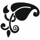 Sticker Ornement floral feuille