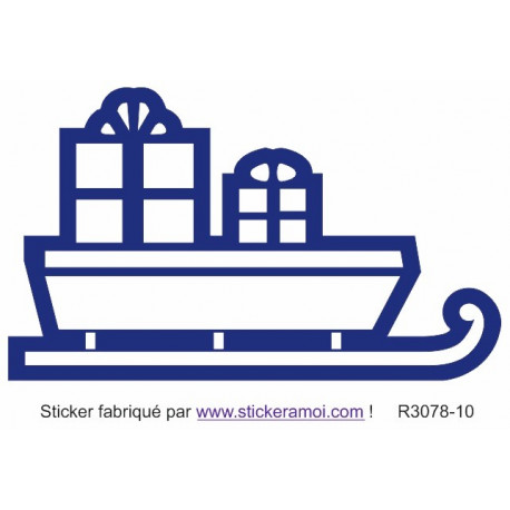 Sticker - Traineau cadeaux du père Noël (R3078-10)