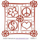 Sticker - Peace and Love fleur cur (R3092-17)