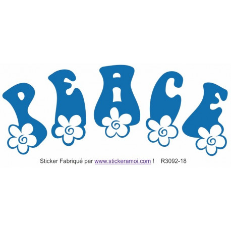 Sticker - Peace and Love fleurs (R3092-18)