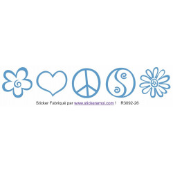 Sticker - Frise verticale Peace and Love (R3092-26)
