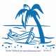 Sticker - Plage palmier barque déco (R3118-17)