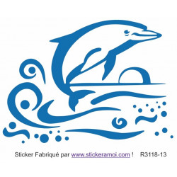 Sticker - Plage dauphin déco (R3118-13)