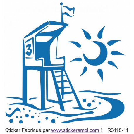 Sticker - Plage tour de contrôle déco (R3118-11)