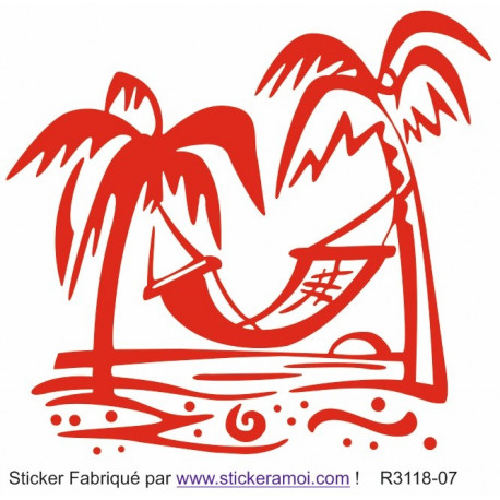 Sticker - Plage hamac déco (R3118-07)