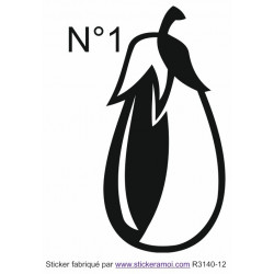 Aubergine sticker deco cuisine