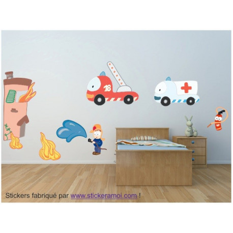 Sticker Pompier KIT COMPLET