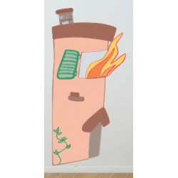 Sticker Maison en feu