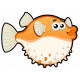 Autocollant Poisson Bulle orange