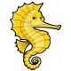 Autocollant Hippocampe Jaune