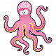 Autocollant Pieuvre rose