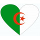 Autocollant Drapeau Algérie Coeur