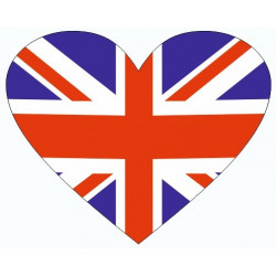 Autocollant Drapeau Anglais Coeur