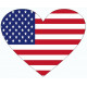 Sticker Drapeau Amérique Coeur