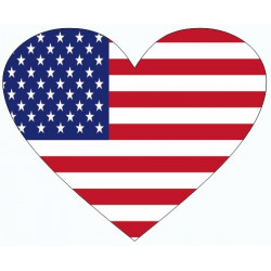 Sticker Drapeau Amérique Coeur
