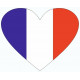 Autocollant Drapeau France Coeur