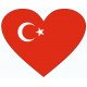 Autocollant Drapeau Turquie Coeur