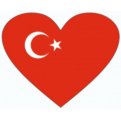 Autocollant Drapeau Turquie Coeur