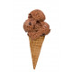 Autocollant glace cornet chocolat