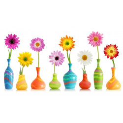 Sticker Fleurs dans pots