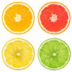 Sticker pamplemousse, orange, citron