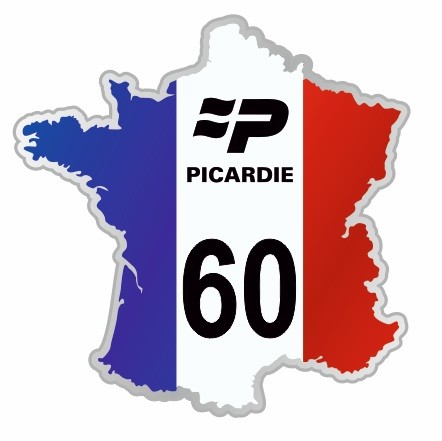 Autocollant Plaque Immatriculation Département 60 Oise - Format Officiel 4,5x9,8 Cm - Résistant Aux Intempéries