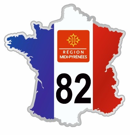 Autocollant Blason Tarn Et Garonne Département 82 - Vinyle 9x8 Cm - Résistant Aux UV Et Lavage - Fabriqué En France