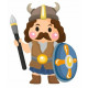 Autocollant Viking avec bouclier et épée