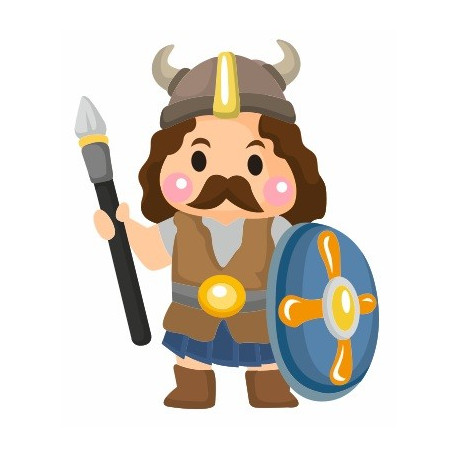 Autocollant Viking avec bouclier et épée