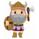 Sticker mural Viking avec hache