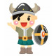 Sticker mural viking enfant