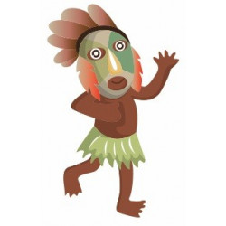 Sticker mural danseur avec masque