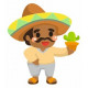 Sticker mexicain avec cactus