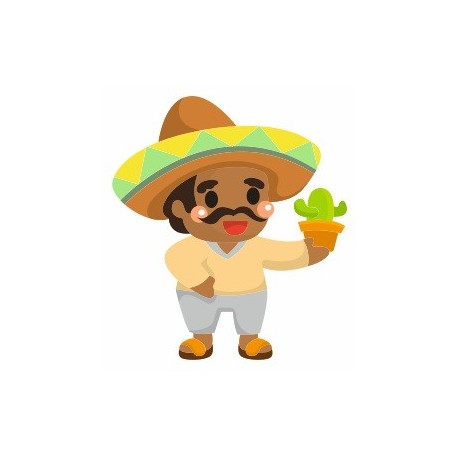 Sticker mexicain avec cactus